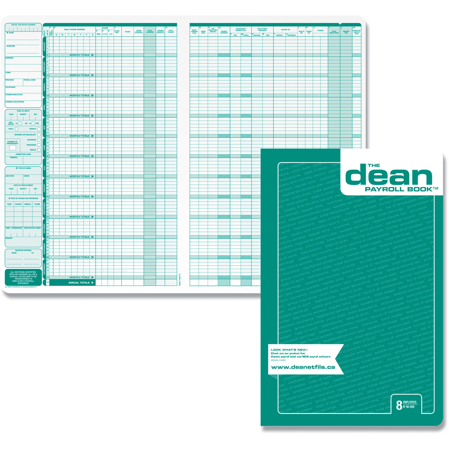 Dean & Fils Eight Employees Payroll Book