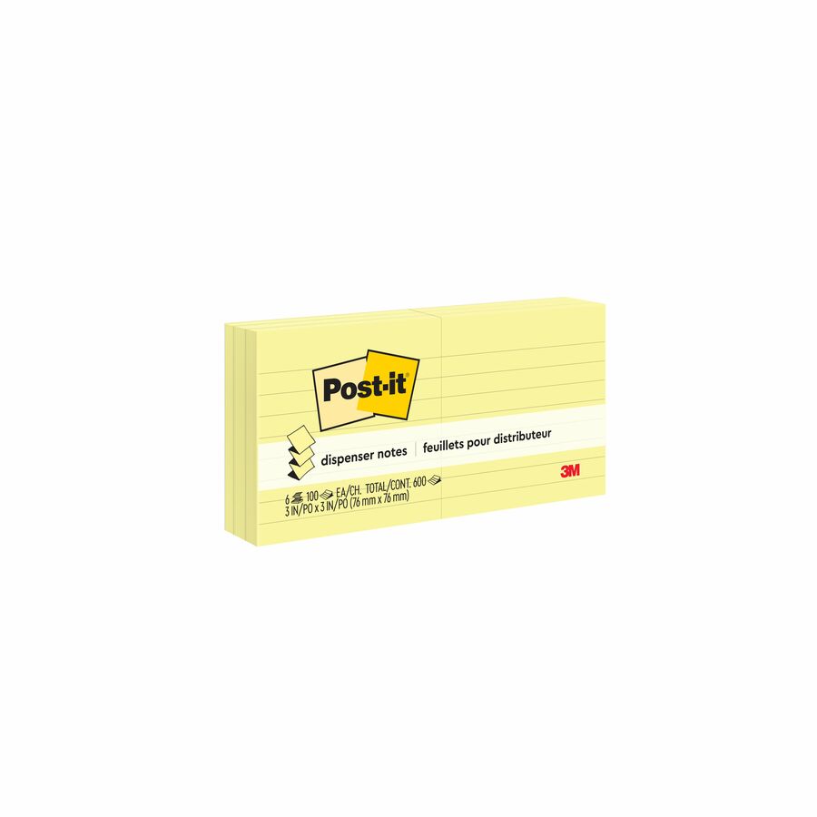 Post-it&reg; - Feuillet adh&eacute;sif avec lignes