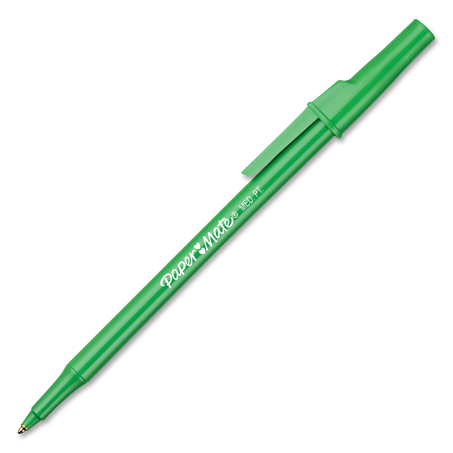 12 x Paper Mate Ballpoint Write Bros Green 1.0 mm Brand New Office