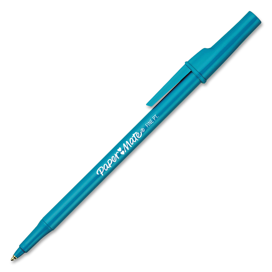 Paper Mate Ballpoint Stick Pens Fine Pen Point Blue Blue Barrel