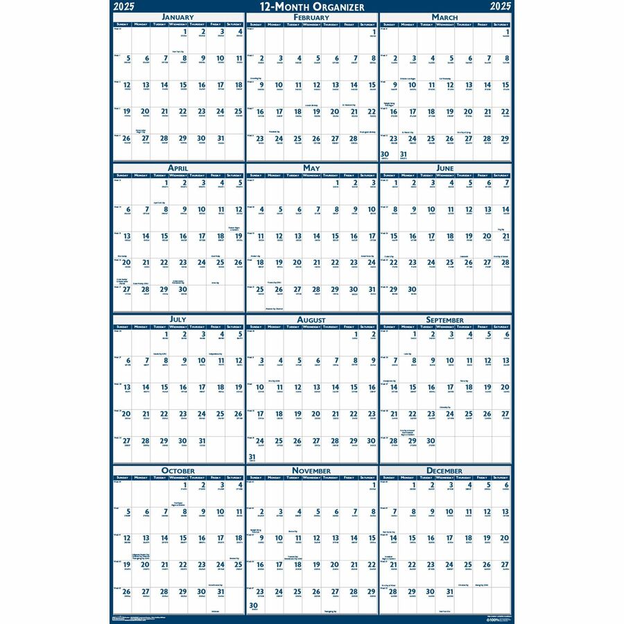 House Of Doolittle Write On Laminated Wall Planner Professional Julian Dates Monthly 1 Year January 21 Till December 21 32 X 48 Sheet Size 1 38 X