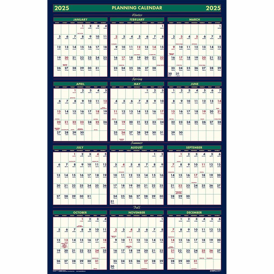 House Of Doolittle Eco friendly 18 Month Laminated Wall Calendar Wall House Of Doolittle Eco friendly 18 Month Laminated Wall Calendar Wall