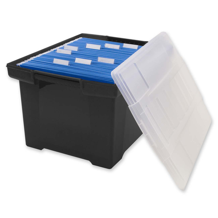 Stackable File Tote Storex Hvy-duty Plastic Stackable File Totes - External Dimensions: 14. ...