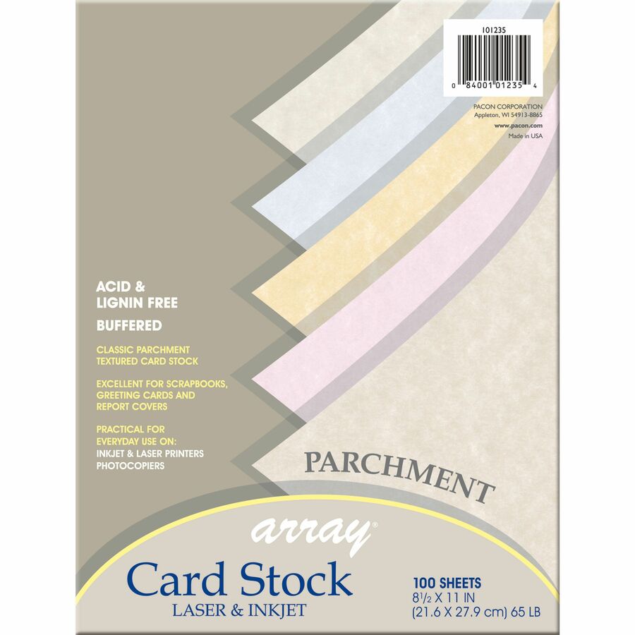 Neenah Bright White Cardstock 65 lb 8-1/2 x 11 in Pack of 80