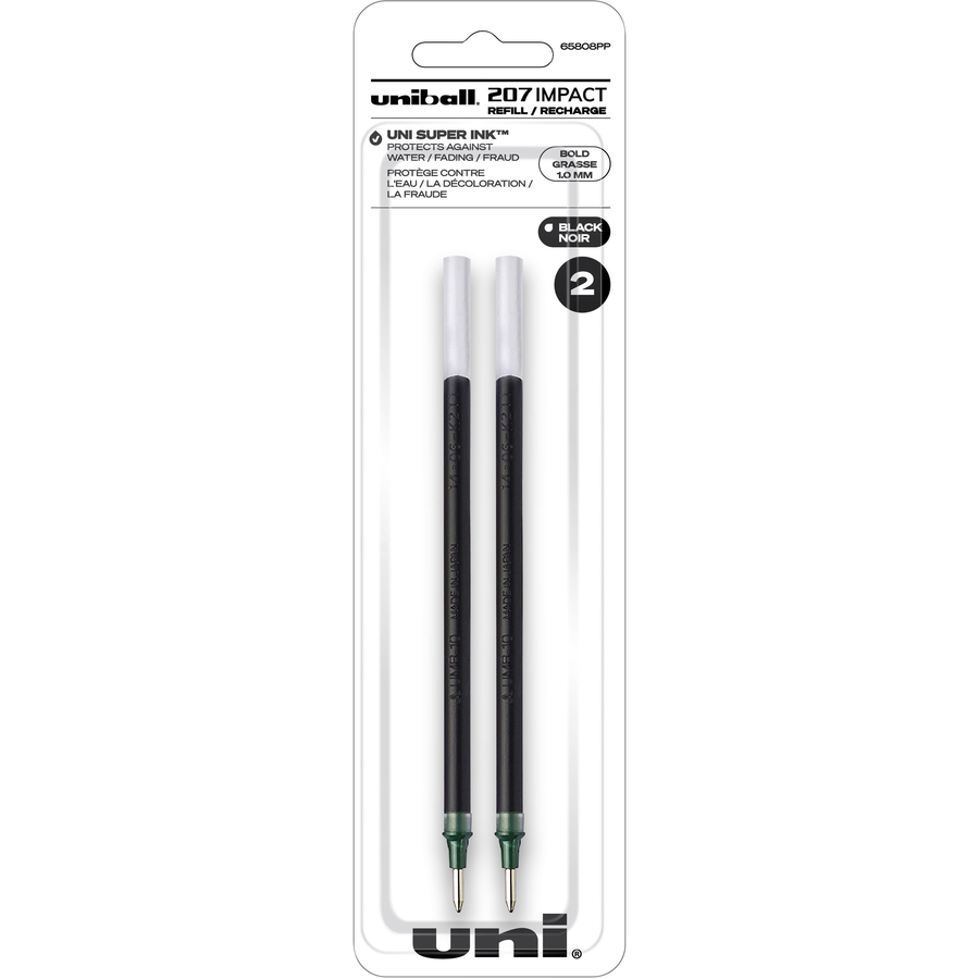 Zeug Fahrenheit Refrein uniball™ 207 Impact Gel Pen Refill - 1 mm, Bold Point - Black Ink -  Acid-free, Water Resistant, Fade Resistant, Super Ink - 2 / Pack