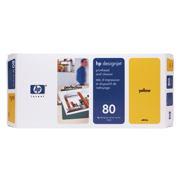 HP 80 Printhead/Printhead Cleaner, Yellow(C4822A)