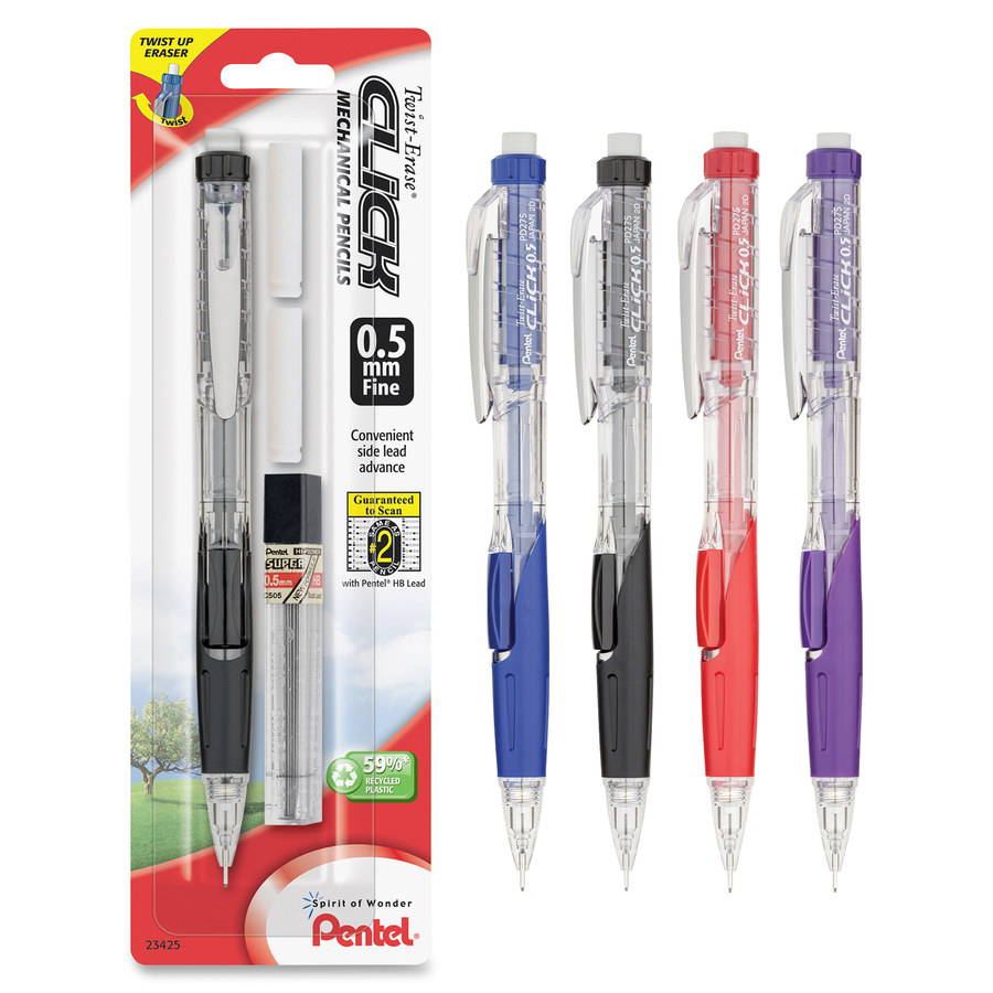 Pentel .5mm Twist Erase Click Mechanical Pencils - Zerbee