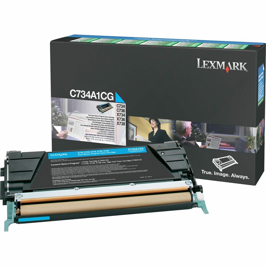 Lexmark C734A1CG, Lexmark Cyan Return Program Toner LEXC734A1CG, LEX C734A1CG Office Supply Hut