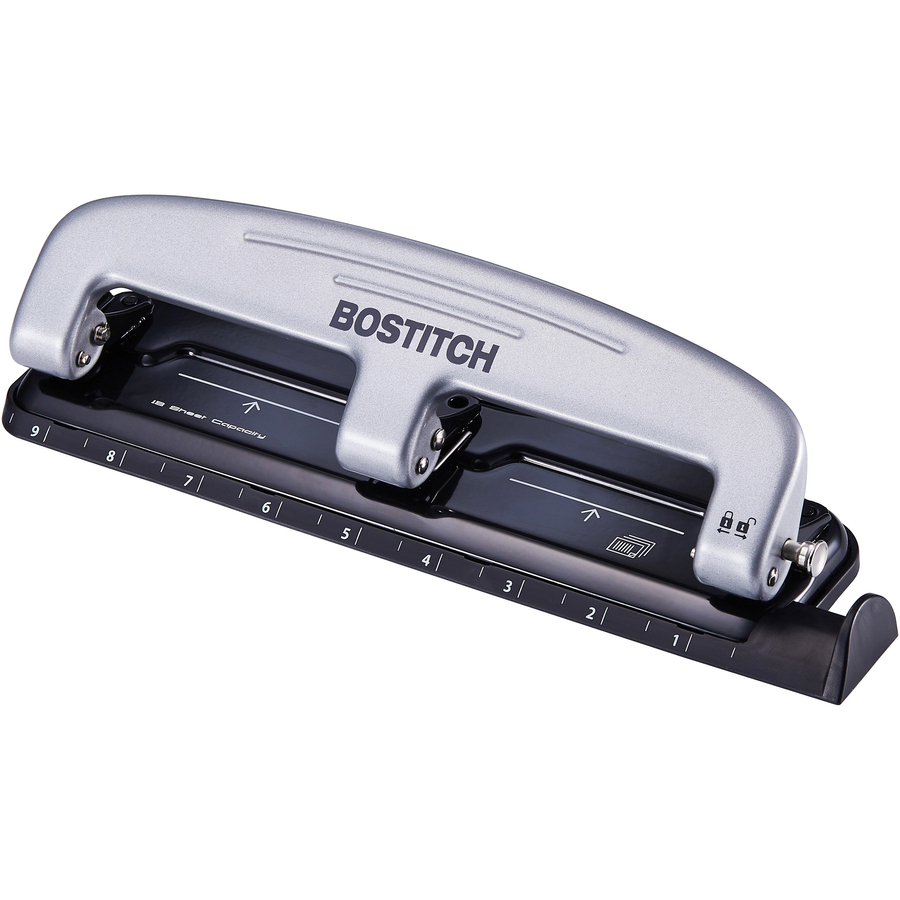 Bostitch EZ Squeeze One Hole Punch 10 Sheet Capacity BlackGray