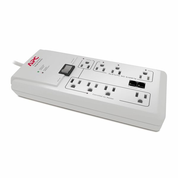 APC P8GT 8 Outlets 120V Power-Saving Home/Office Surge Arrest with Phone Protection