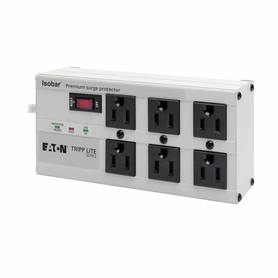 Tripp Lite Isobar IBAR6-6D 6-Outlets Surge Suppressor - 6 x NEMA 5-15R - 2350 J - 120 V AC Input - 120 V AC Output - Cable TV/Satellite, Fax/Modem/Phone