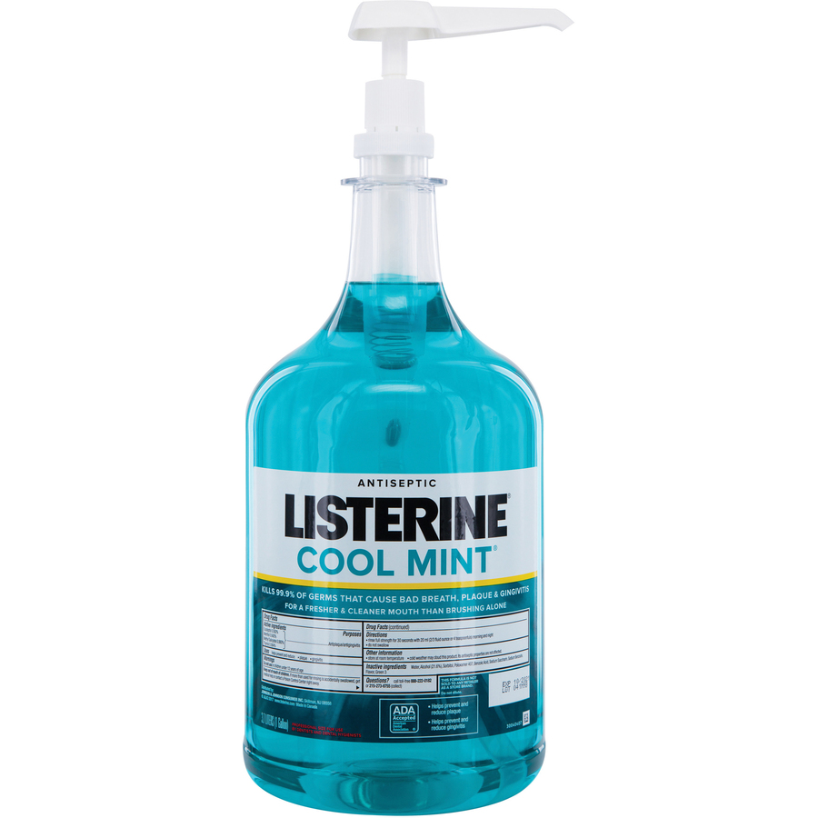 JOJ42750 - LISTERINE® COOL MINT Antiseptic Mouthwash - For Plaque, Gingivitis, Bad Breath - Mint ...