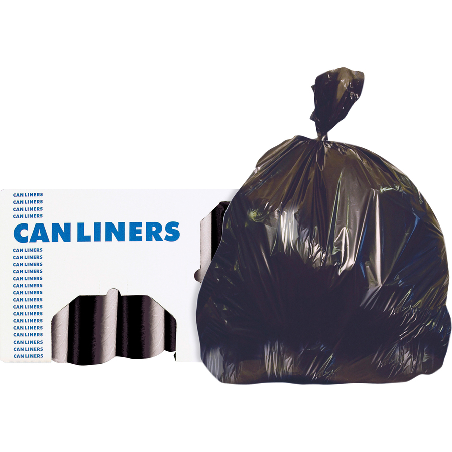 Genuine Joe Linear Low Density Can Liners - Small Size - 16 gal Capacity -  24 Width x 31 Length - 0.60 mil (15 Micron) Thickness - Low Density -  Brown, Black - 500/Carton - Filo CleanTech