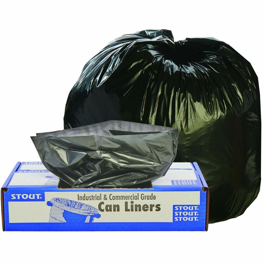 Trash Bags: 55 gal, 1.5 mil, 100 Pack