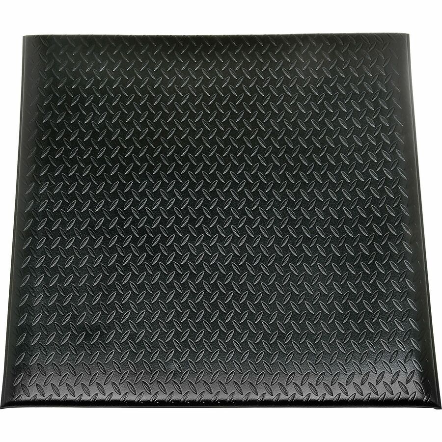Industrial Deck Plate Anti-fatigue Mat, Vinyl, 24 X 36, Black