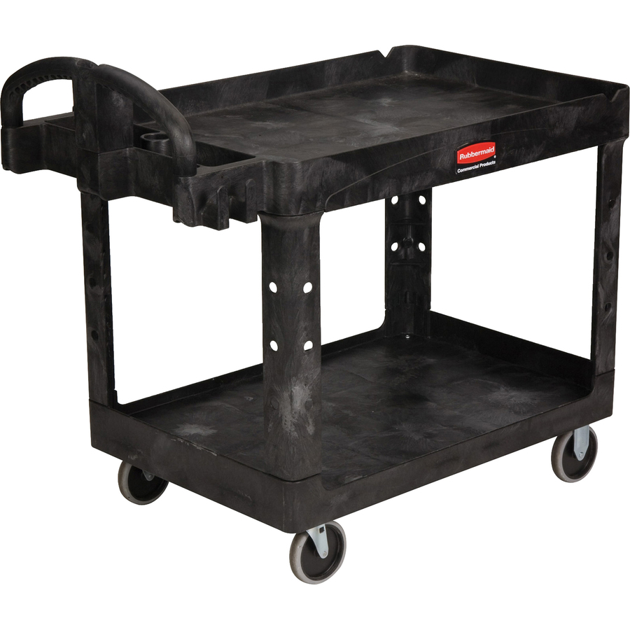 Rubbermaid Commercial Medium Utility Cart With Lipped Shelf Zerbee