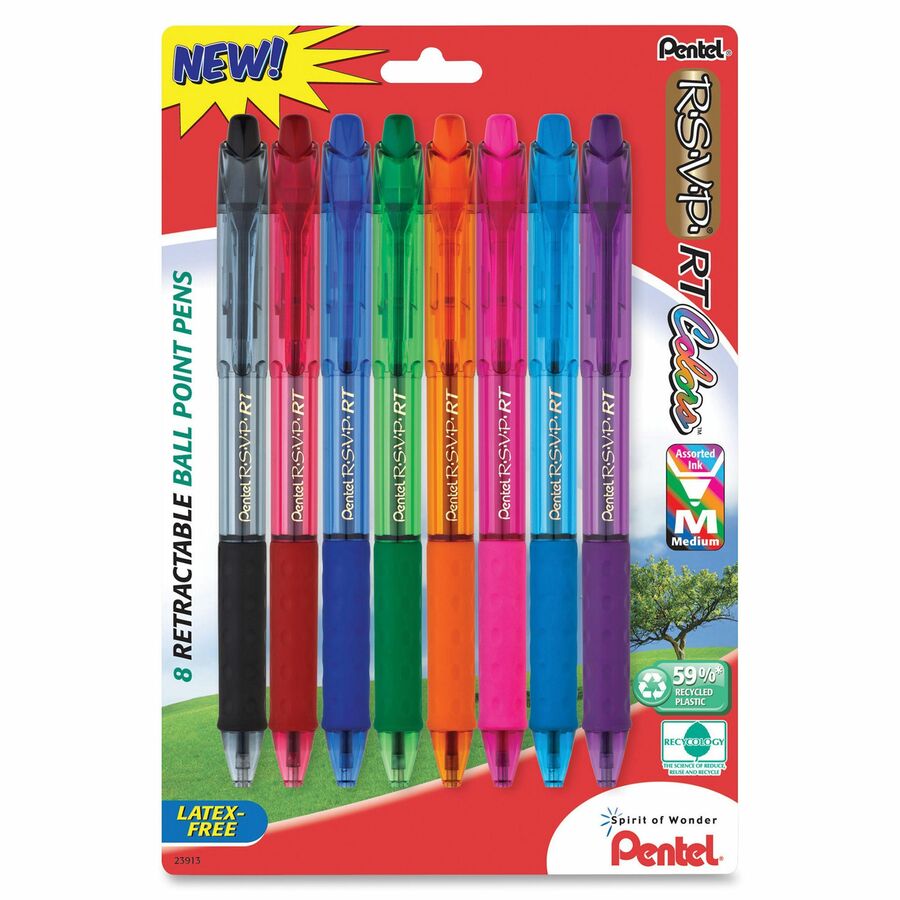 The S&T Store - 2 pack Black Pentel R.S.V.P. Fine Line Ballpoint Pens