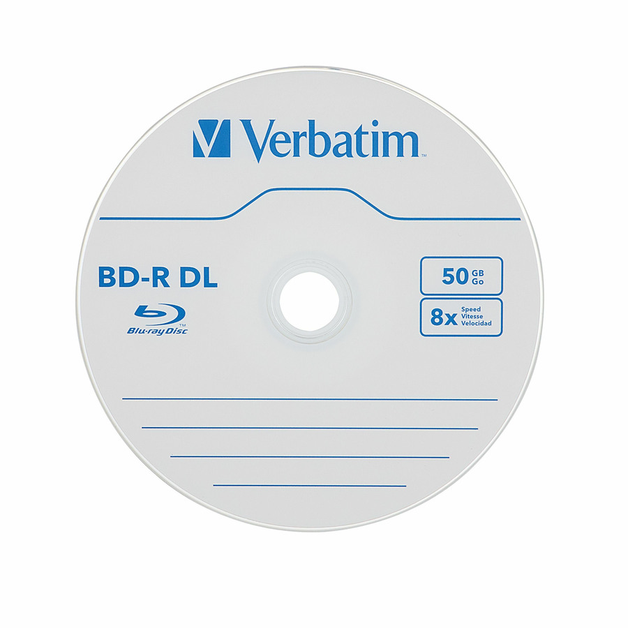 Verbatim Bd-r Dl 50gb 8x, Verbatim, 10pk Spindle Box Peg Hanger - Bd 