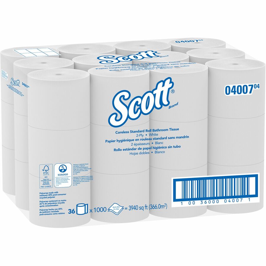 72 rolls - 2 BOXES 800 sheets per roll 2Ply White Coreless Toilet Rolls 