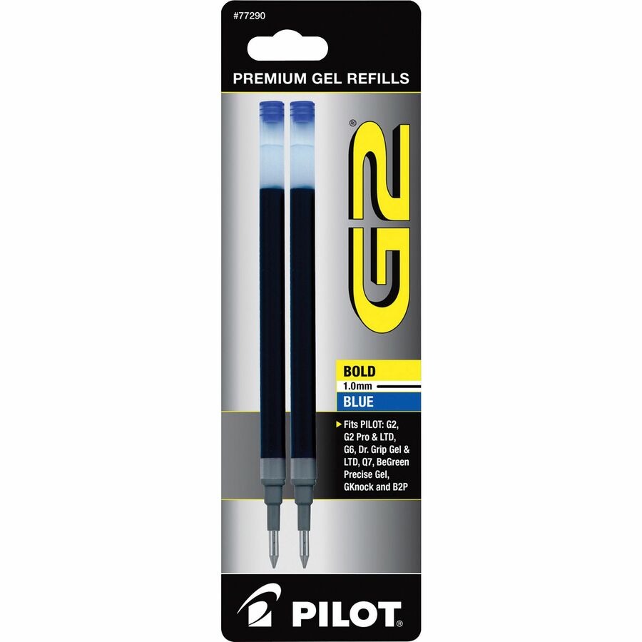 Pilot G-2 Retractable Gel Pens, Bold Point, 1.0 mm, Clear Barrels, Black Ink, Pack of 4
