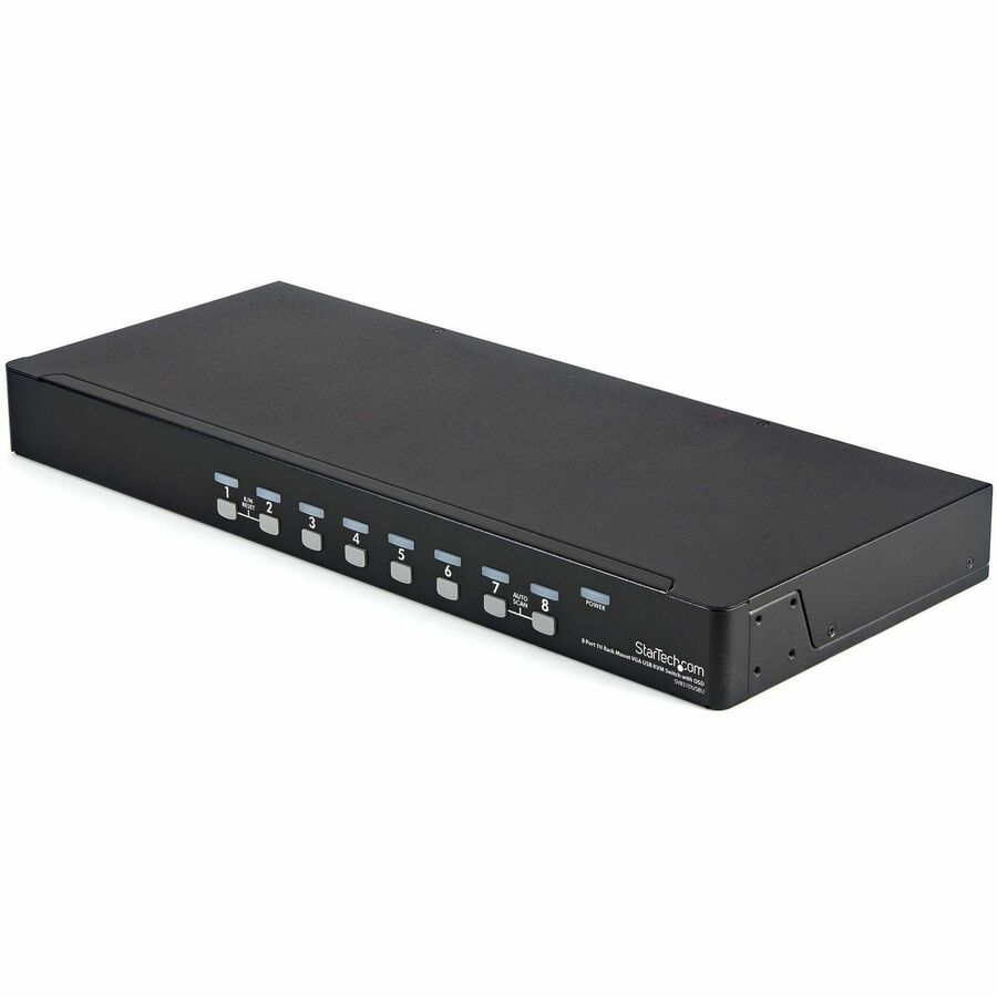 StarTech.com 8 Port 1U Rackmount USB KVM Switch Kit with OSD and Cables ...