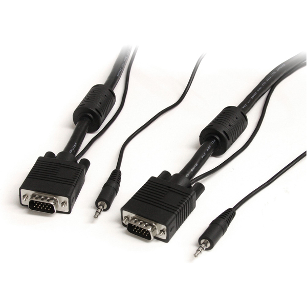 StarTech Coax High Resolution Monitor VGA Cable with Audio HD15 M/M - 15 ft. (MXTHQMM15A)
