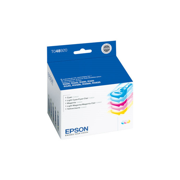 Epson 48 Tri-Color/LC/LM 5-Pack Ink Cartridge (T048920-S)