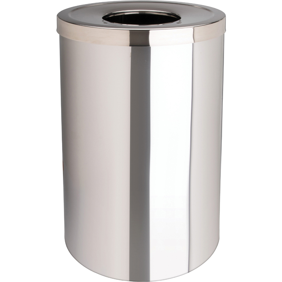 Genuine Joe 30 Gallon Stainless Steel Trash Receptacle | JD Office Products