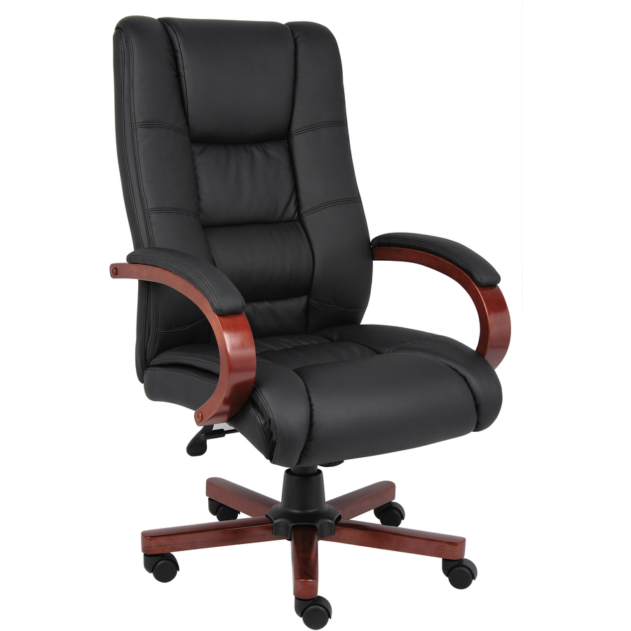 Boss Caressoftplus High Back Executive Chair Vinyl Black Seat