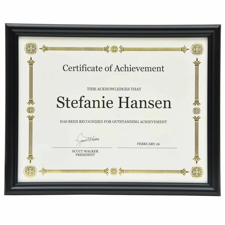 St. James&reg; Certificate/Diploma/Document Frame, 8.5x11" , Milano Glossy Black