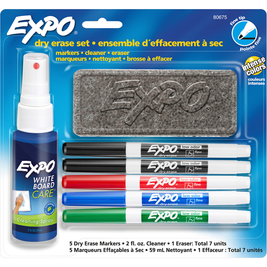 Expo Vis A Vis Wet Erase Fine Tip Markers Gray Barrel Black Ink