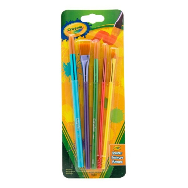 Crayola Synthetic Brushes, Assorted, Pack Of 5