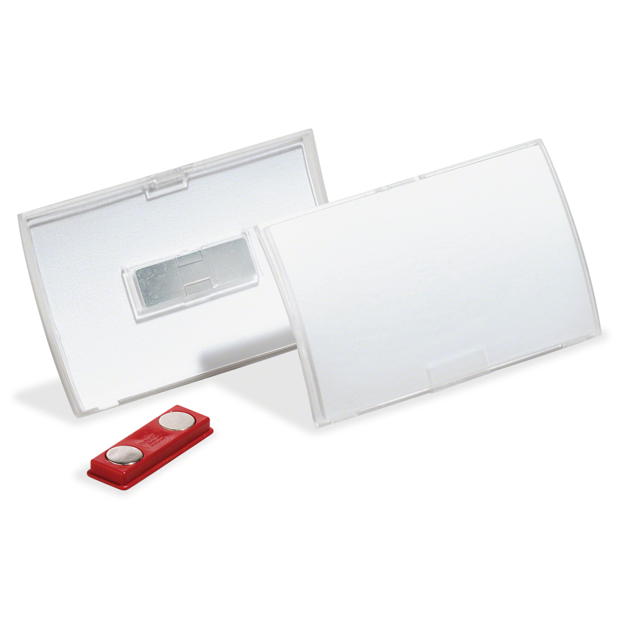 DURABLE® CLICK FOLD® Convex Magnetic Name Badge Holder - 2-1/8 x 3-5/8 -  Plastic - Transparent - 10 / Box - Filo CleanTech