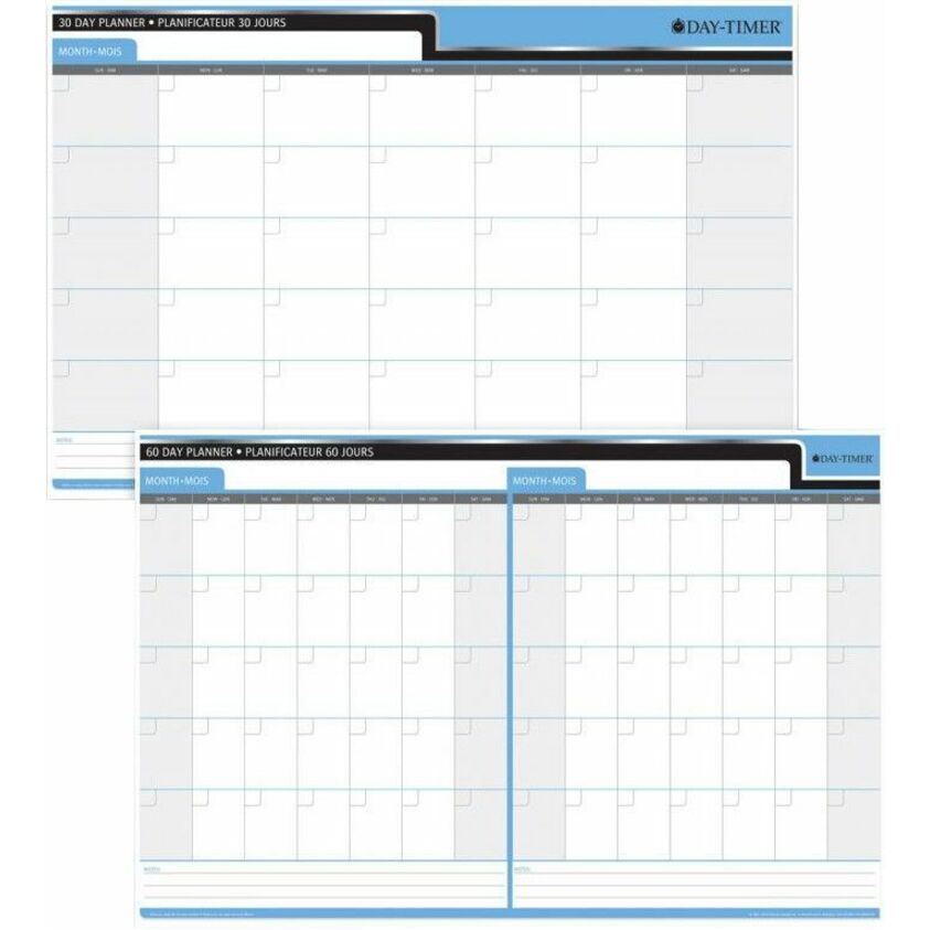 Day-Timer Reversible Flex Planners - Undated, 30/60 Day - Bilingual, 24" x 36"