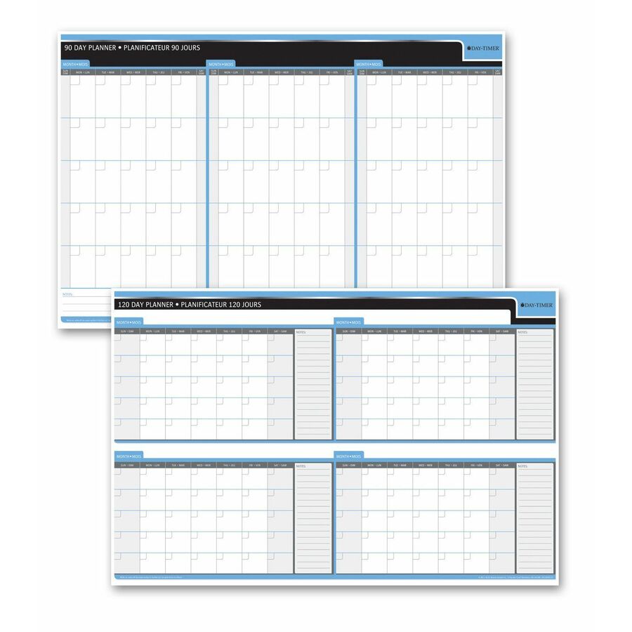 Day-Timer Reversible Flex Planners - Undated, 90/120 Day - Bilingual, 24" x 36"