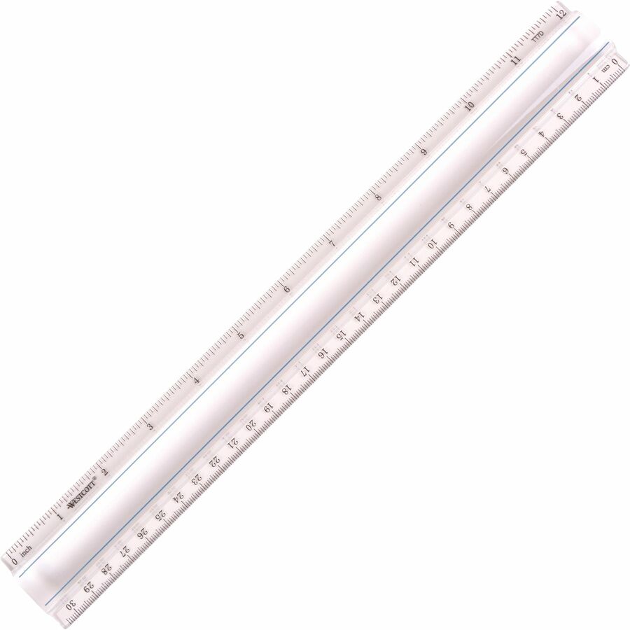 Westcott Transparent Jeweltone 12 Plastic Ruler - 12 Length 1