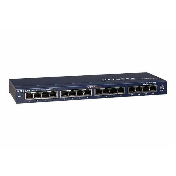 NETGEAR ProSafe GS116NA 16-port Unmanaged Gigabit Ethernet Switch, lifetime warranty