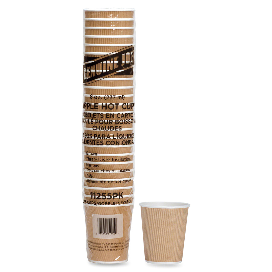 INSULATED RIPPLE HOT DRINKS PAPER CUPS 25, 50, 100 or 500 COFFEE DISPOSABLE  LIDS