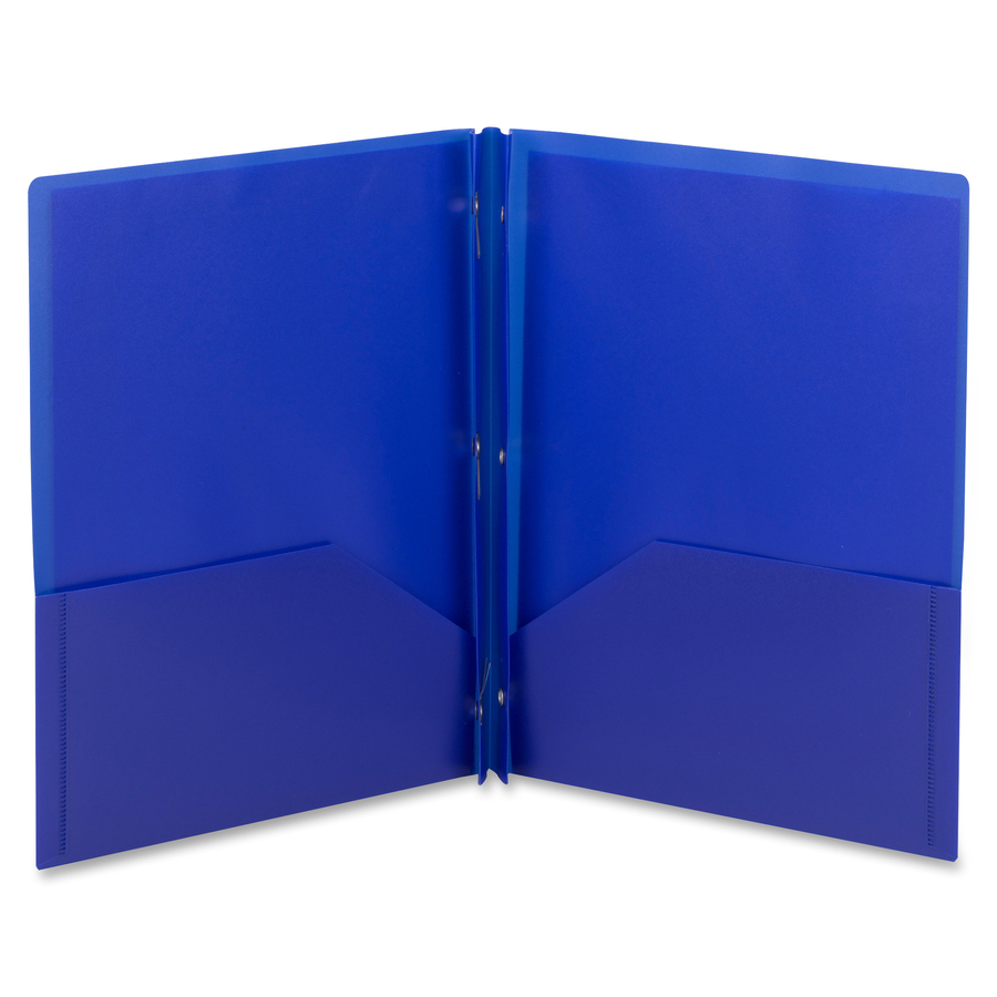 Smead Letter Pocket Folder - 8 1/2 x 11 - 50 Sheet Capacity - 2 Pocket(s)  - Polypropylene - Blue - 25 / Box - Thomas Business Center Inc