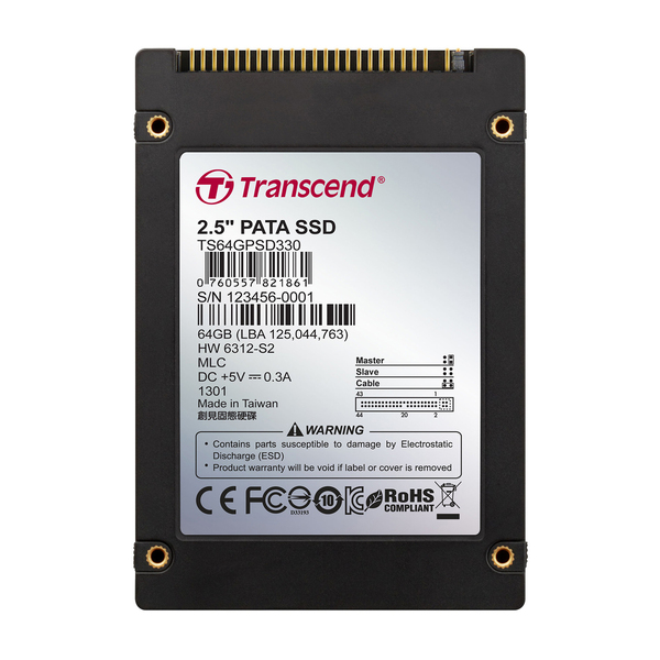 Transcend 64GB 2.5in PATA Solid State Drive (TS64GPSD330)