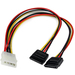 STARTECH LP4 to 2x SATA Power Y Cable Adapter - 12 in (PYO2LP4SATA)