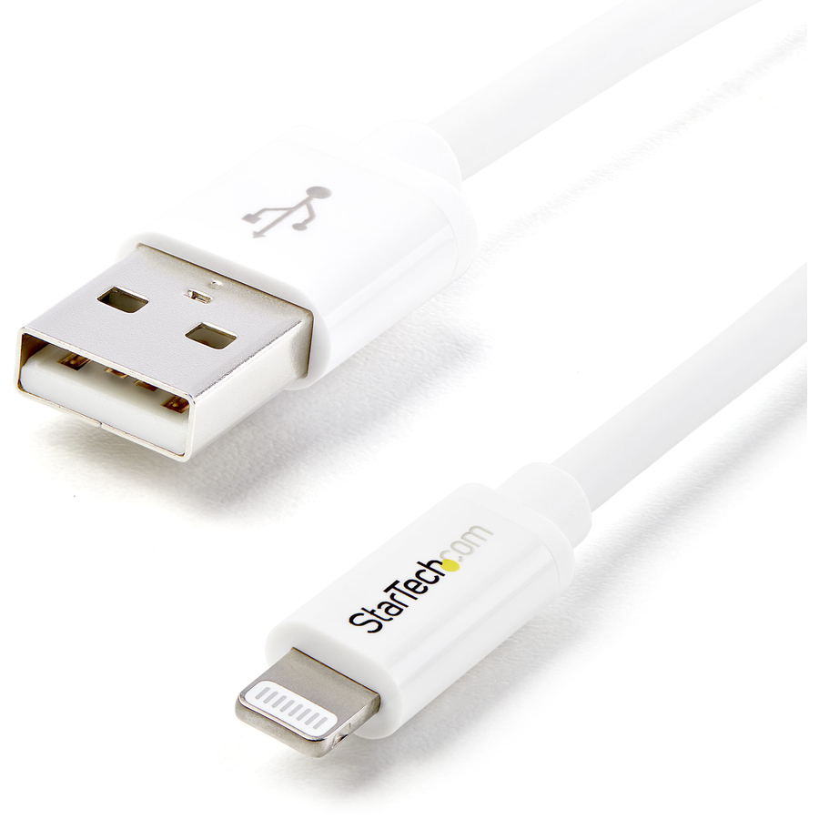 StarTech.com 1m (3ft) White AppleÂ® 8-pin Lightning Connector to USB Cable  for iPhone / iPod / iPad - Charge and Sync your newer generation Apple®  Lightning-equipped devices - Comparable to MD818ZM/A 