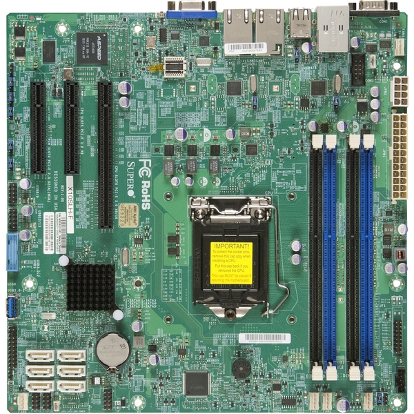 Supermicro X10SLH-F-O Server Motherboard -mTAX, Retail Pack (MBD-X10SLH-F-O) - for LGA1150 Intel Xeon E3-1200 v4 v3 CPU