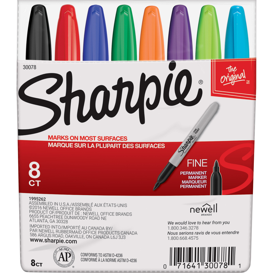 Sharpie Fine Point Permanent Marker - Fine Marker Point - Assorted Alcohol  Based Ink - 8 / Set - Filo CleanTech