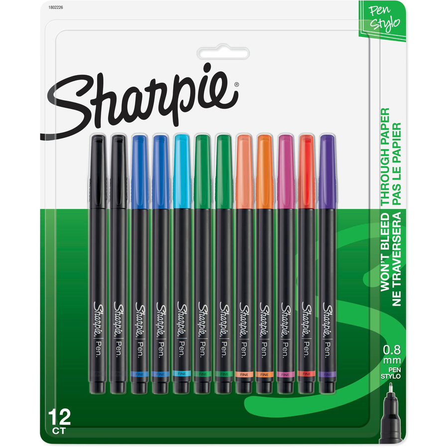 SHARPIE Felt Tip Pens, Fine Point, Black, 2 Count