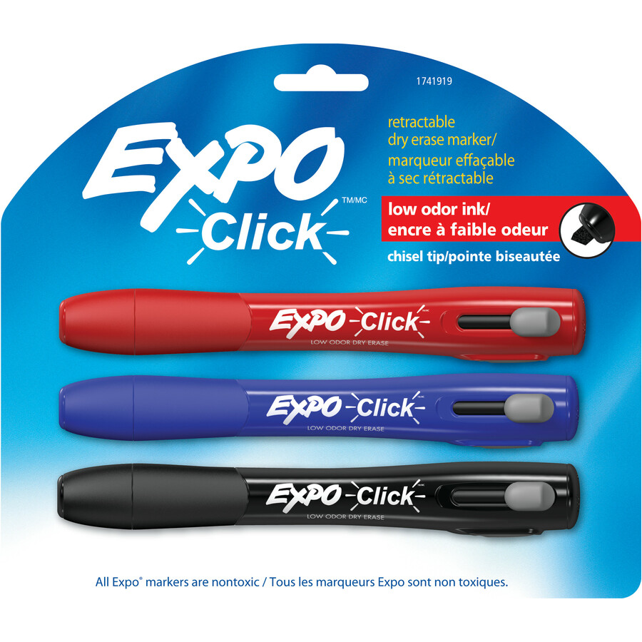 Download Expo Retractable Click Dry-erase Markers - Chisel Marker Point Style - Yes - Black, Blue, Red ...