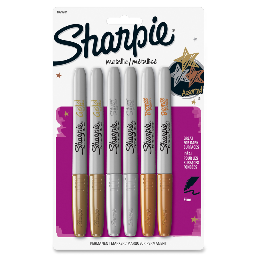 Sharpie Metallic Permanent Markers - Fine Marker Point - Assorted