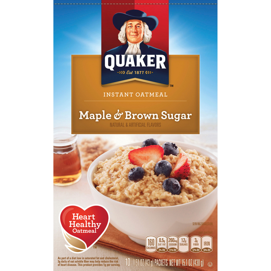 Quaker Oats Oatmeal Nutrition Label - Instant Oatmeal Original Quaker ...