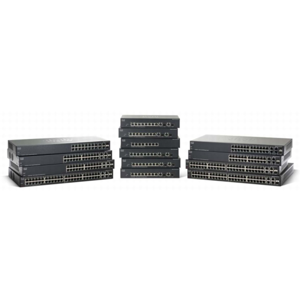 Cisco SF300-24PP 24-port Managed 10/100Base-T Switch w/2 Gigabit Ethernet + 2 combo mini-GBIC ports, PoE support on 24 ports (180W)