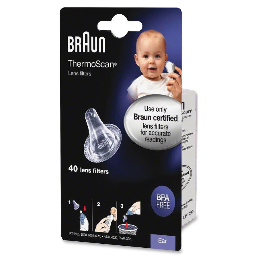 Fonkeling Dominant Uitstroom HWLLF40US01 - Braun Ear Thermometer Lens Filters - Latex-free, BPA Free,  Prevents Germs - 40 / Pack - Clear - Office Supply Hut